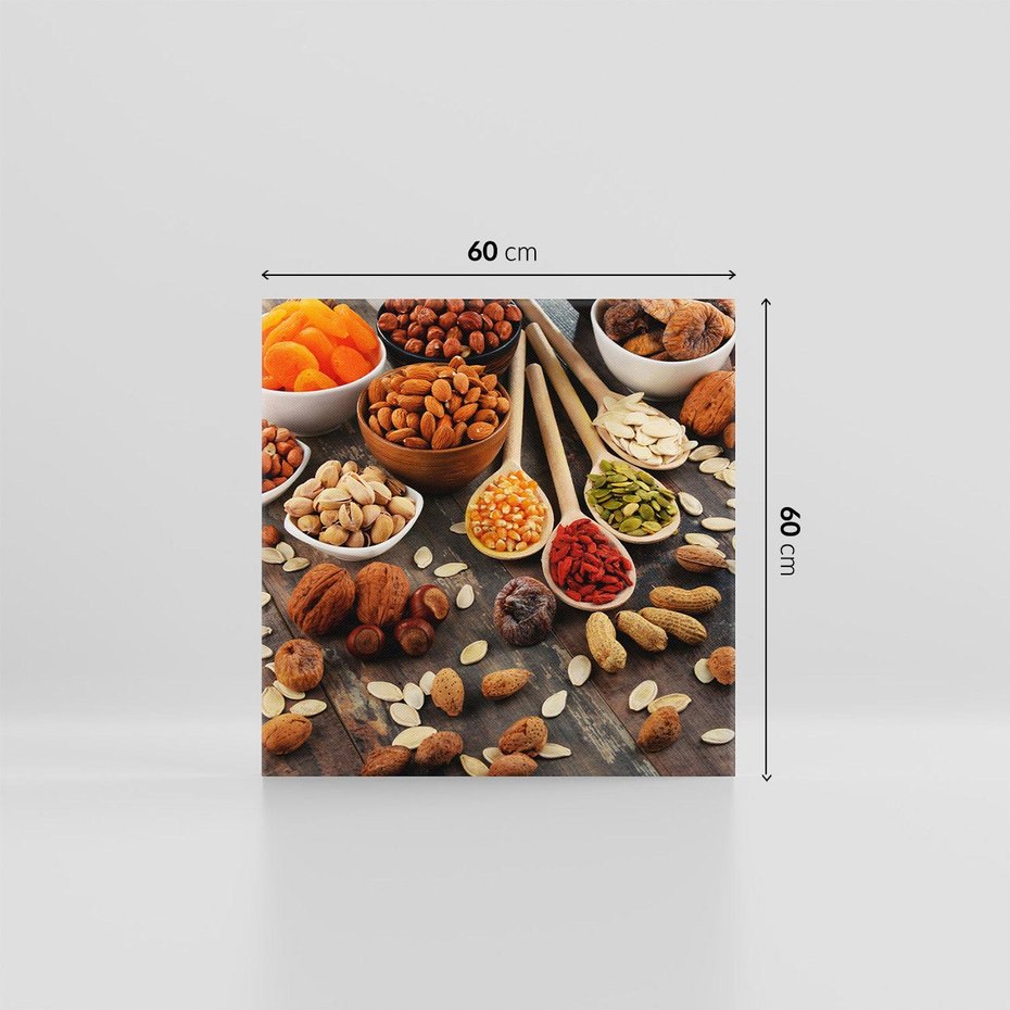 Obraz na płótnie 60x60 - Szlachetne smaki kuchni - nasiona, bakalie