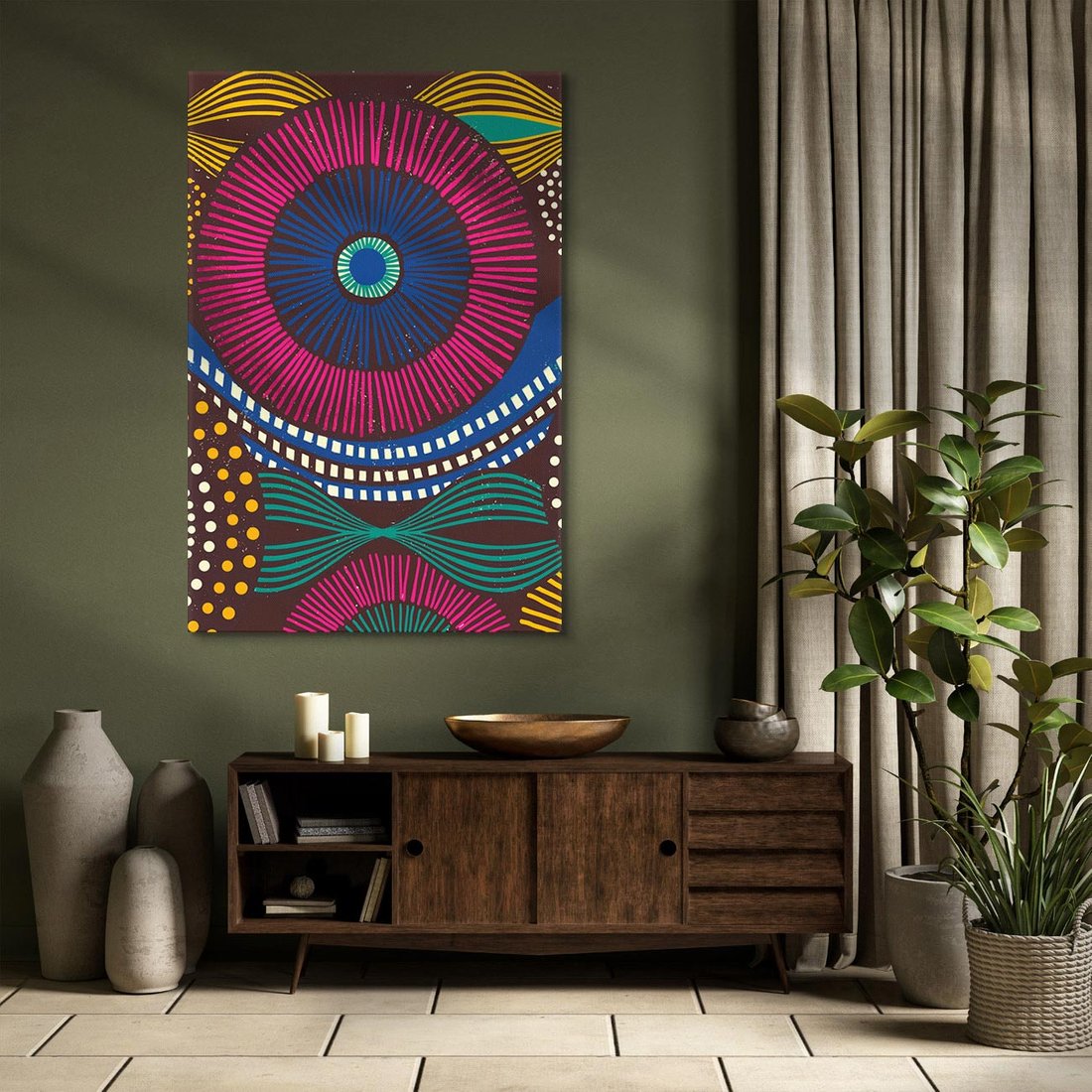 Obraz na płótnie 50x70 - Energia Wzorców - enticzne wzory, kształty