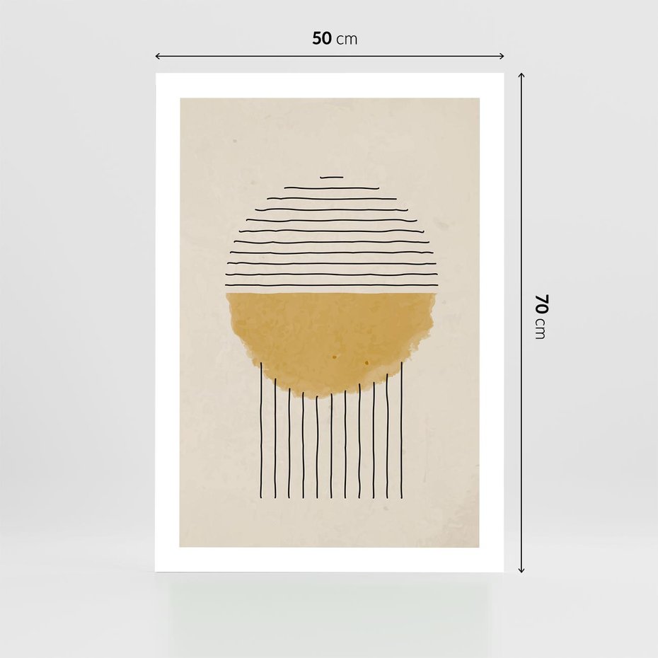 Plakat bez ramy 50x70 - Podróżne Kreski - akwarelowa plama, geometryczne szkicowane kształty