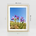 Plakat w ramie 40x50 - Kwiatowa siła łąki - kwiaty, łąka - rama drewno
