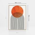 Obraz w ramie 50x70 - Abstrakcyjne Pulsacje - koło, boho styl - rama drewno