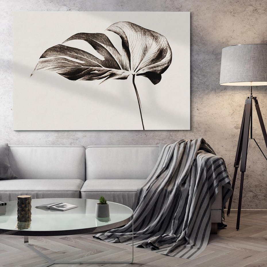 Obraz na płótnie 120x80 - Szapczący Liść - szkic, czarno biały