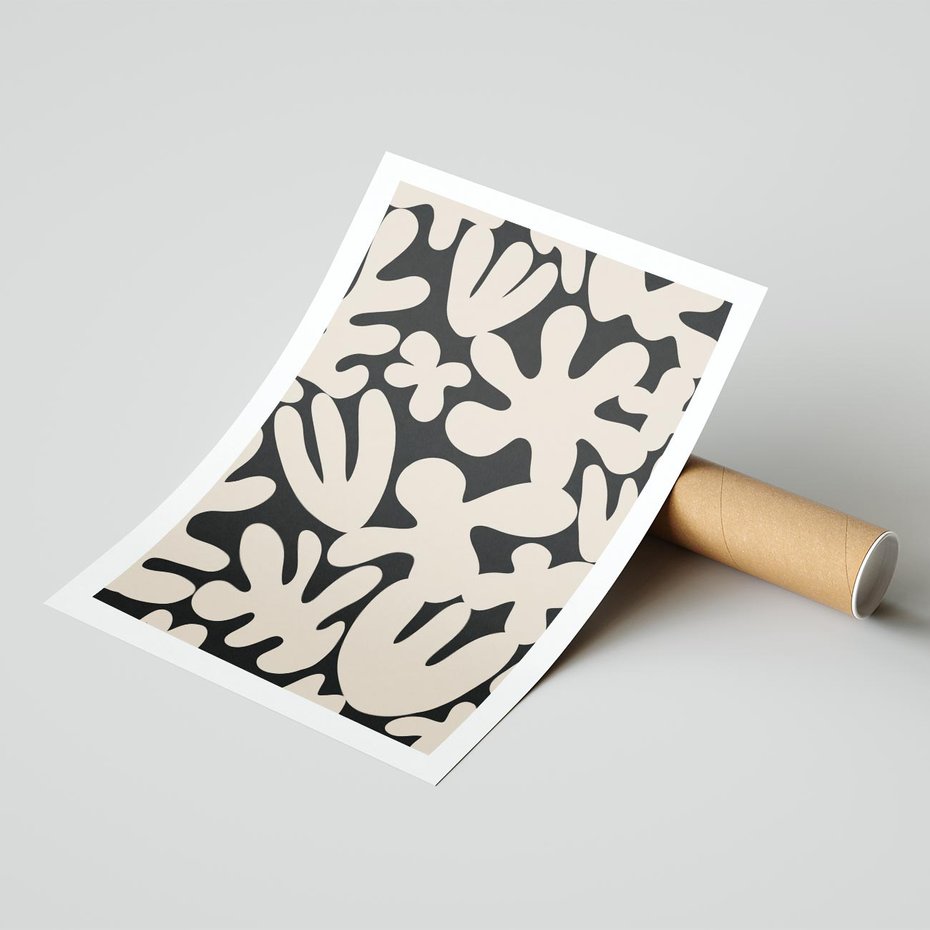 Plakat bez ramy 30x40 - Księga Ukrytych Widoków - abstrakcyjne czarno białe formy, minimalizm