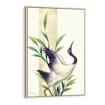 Obraz w ramie 50x70 - Migocące Ptaki - japońska sztuka, ptak - rama drewno