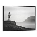 Obraz w ramie 100x70 - Wiszące na horyzoncie wspomnienia - latarnia morska, klif - rama czarna