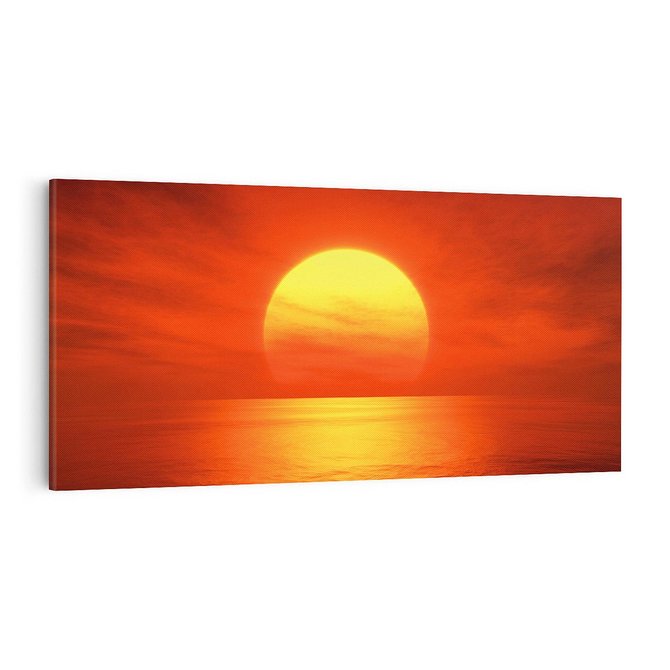 Obraz na płótnie 100x50 - Słońce nad morzem - słońce, morze