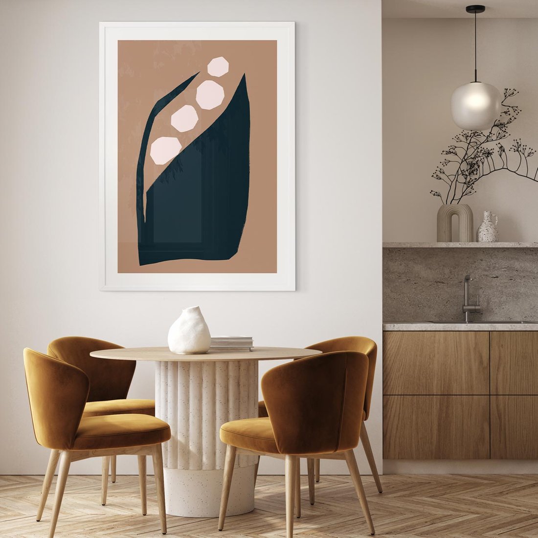 Plakat bez ramy 30x40 - Wnętrza Boho Serca - abstrakcyjny obraz, plakat