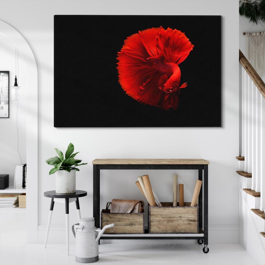 Obraz na płótnie 100x70 - Ryba wśród fal - ryba, morze