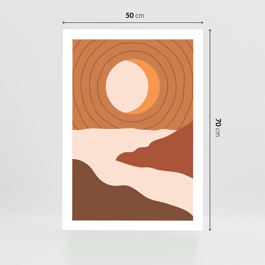 Plakat bez ramy 50x70 - Sztuka Zachodu Słońca: Nowoczesna Sceneria - plakat, nowoczesna grafika