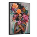 Obraz w ramie 70x100 - Z Głową w Kwiatach - obraz olejny, sztuka nowoczesna - rama czarna