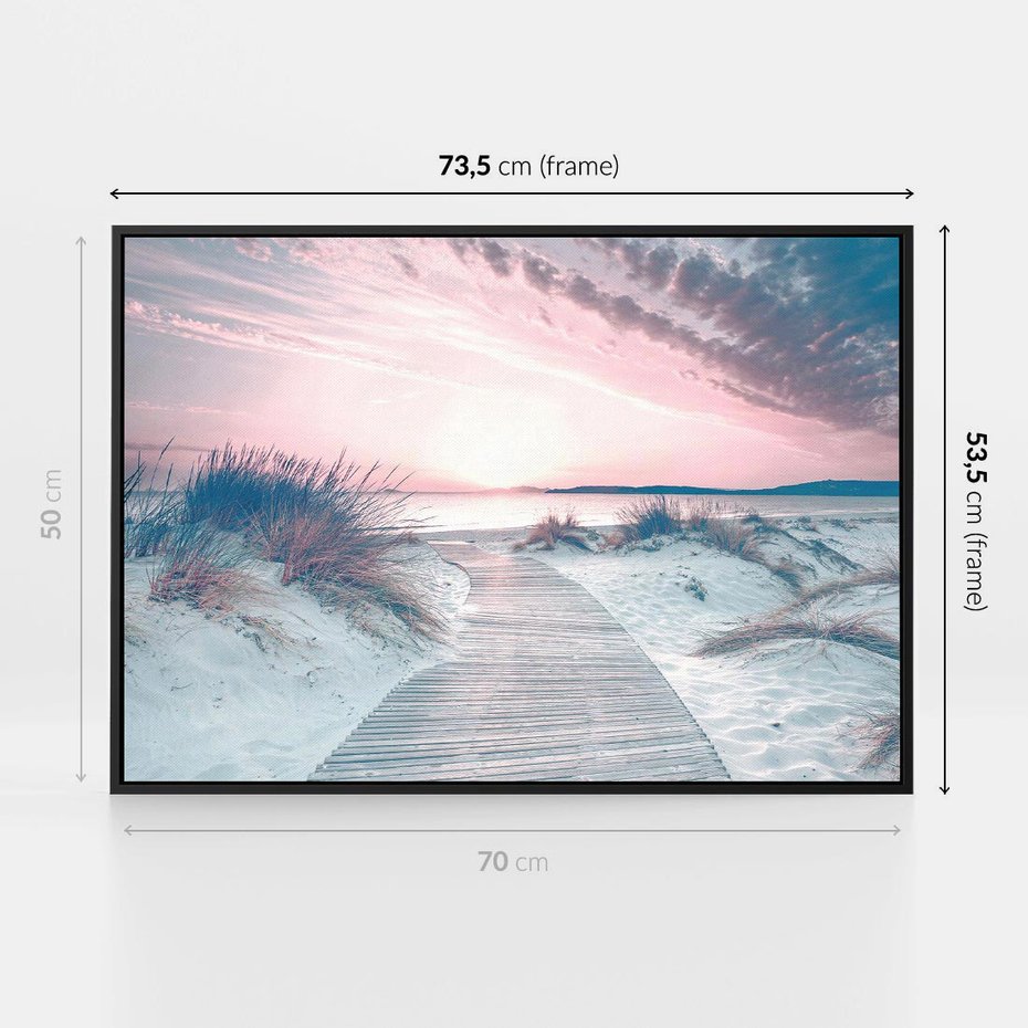 Obraz w ramie 70x50 - Magia Zachodu Słońca - fotografia, stonowane kolory - rama czarna