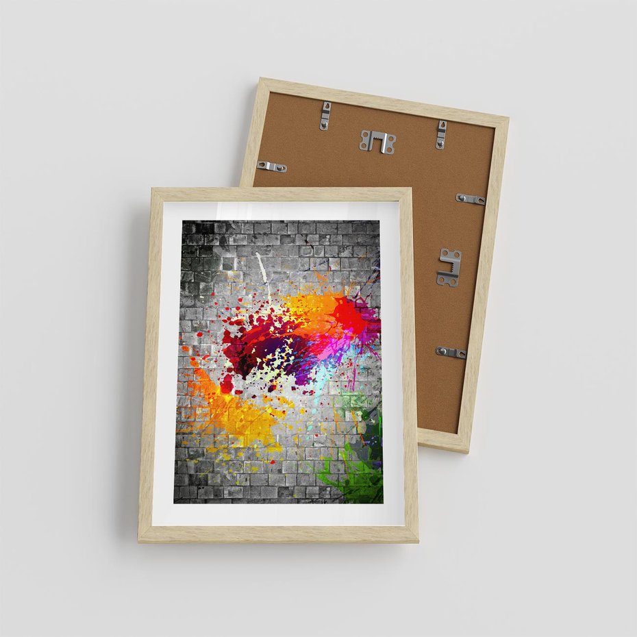 Plakat w ramie 30x40 - Ekspresja Graffiti - farba, graffiti - rama drewno