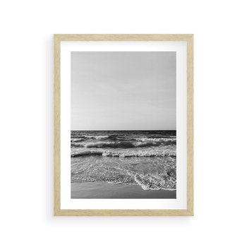 Plakat w ramie 50x70 - Słuchaj Śpiewu Fal - morze, fale - rama drewno