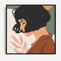 Obraz w ramie 50x50 - Kobieca Pasja - nowoczesny plakat, styl retro - rama czarna