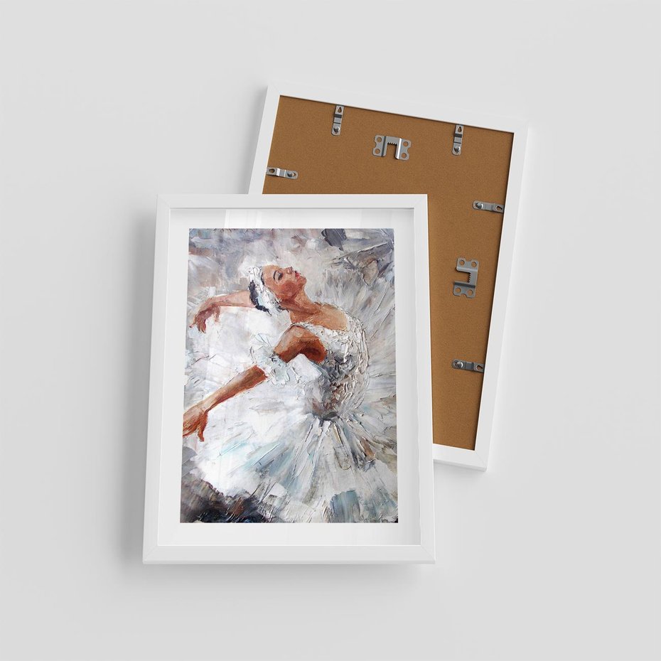 Plakat w ramie 30x40 - Baletowa Sztuka - balet, sztuka - rama biała