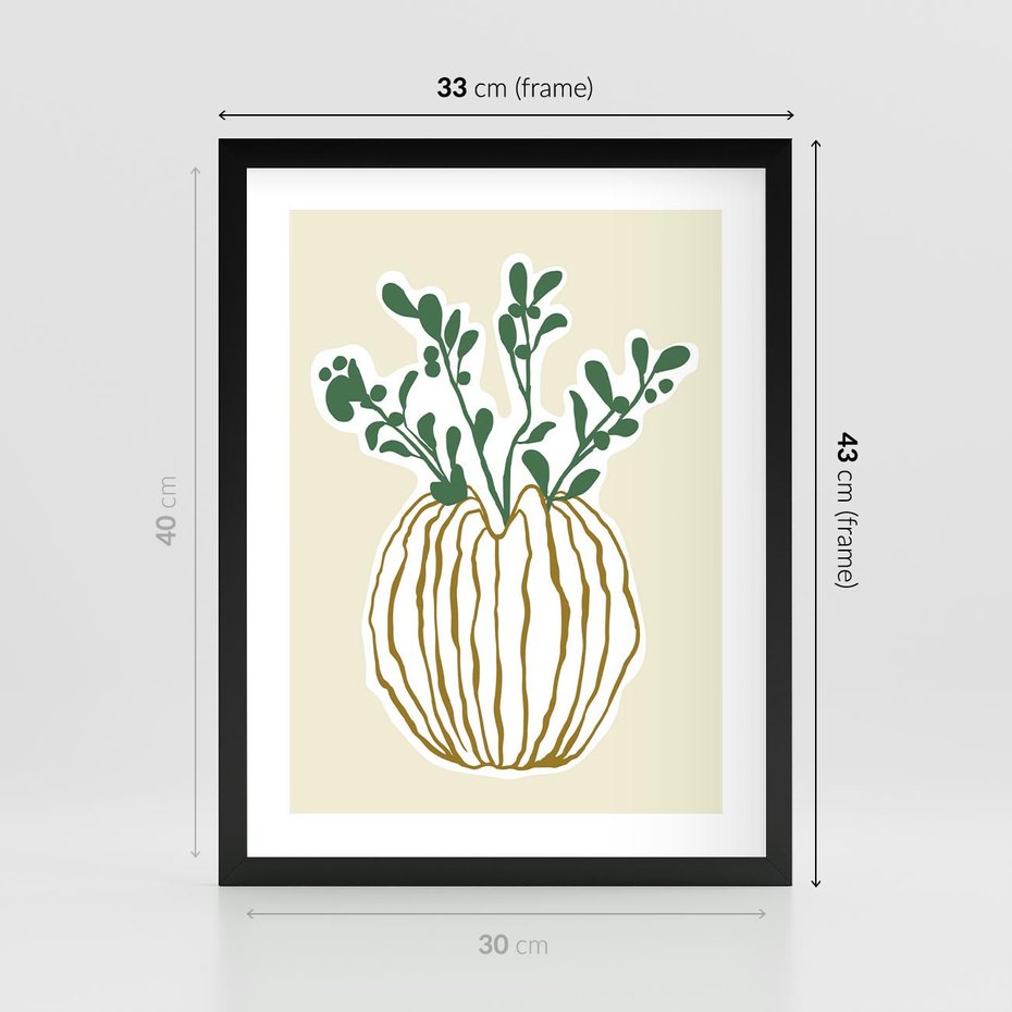 Plakat w ramie 30x40 - Przenikające Formy - abstrakcyjny plakat, kwiaty - rama czarna