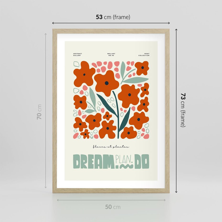 Plakat w ramie 50x70 - Abstrakcyjne Spektrum - kwiaty, abstrakcja - rama drewno