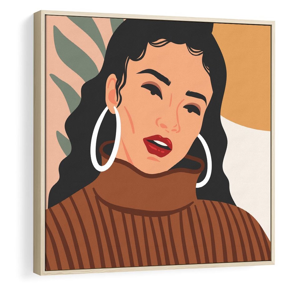 Obraz w ramie 50x50 - Kobiece Wibracje - nowoczesny plakat, styl retro - rama drewno