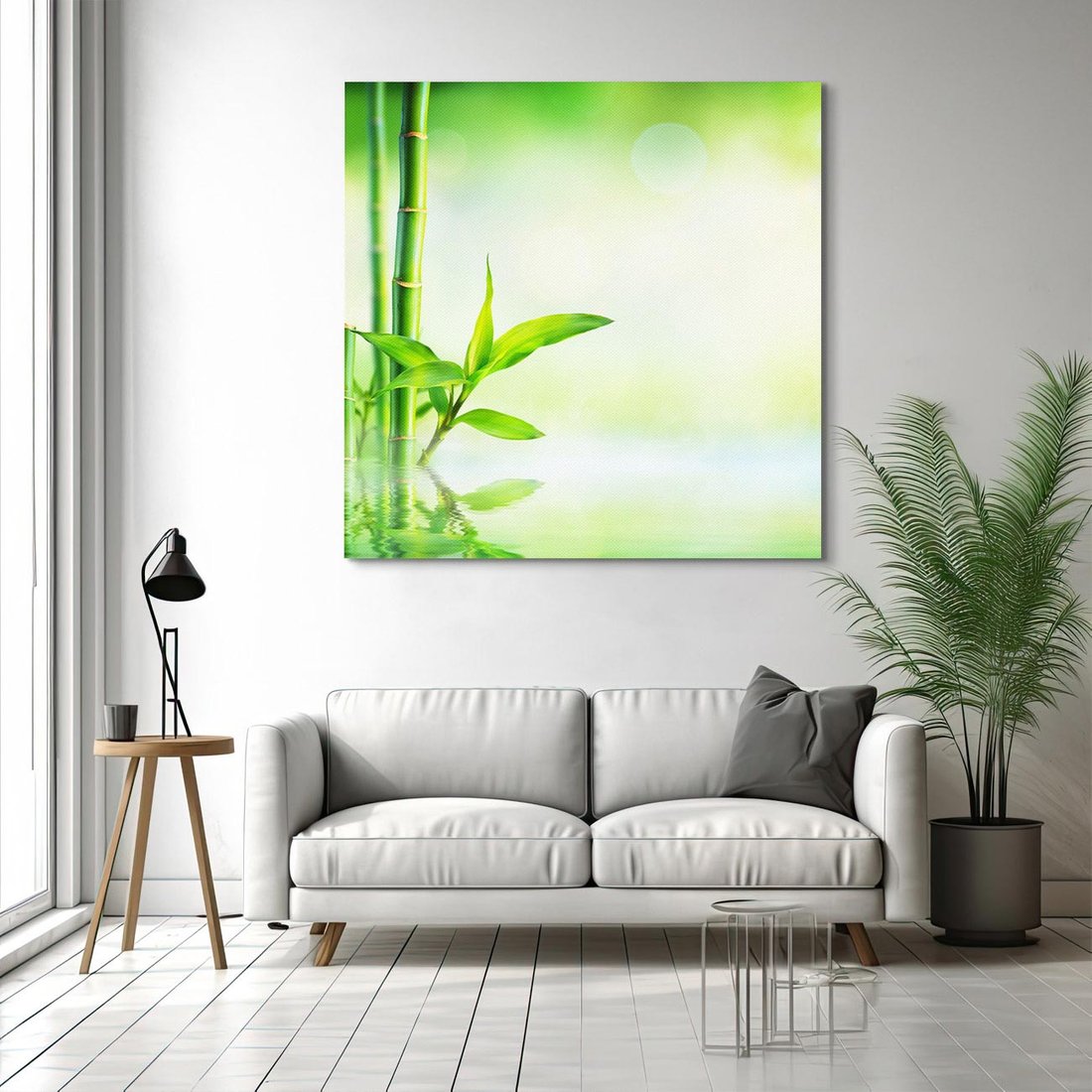 Obraz na płótnie 70x70 - Bambusowy relaks w SPA - bambus, SPA