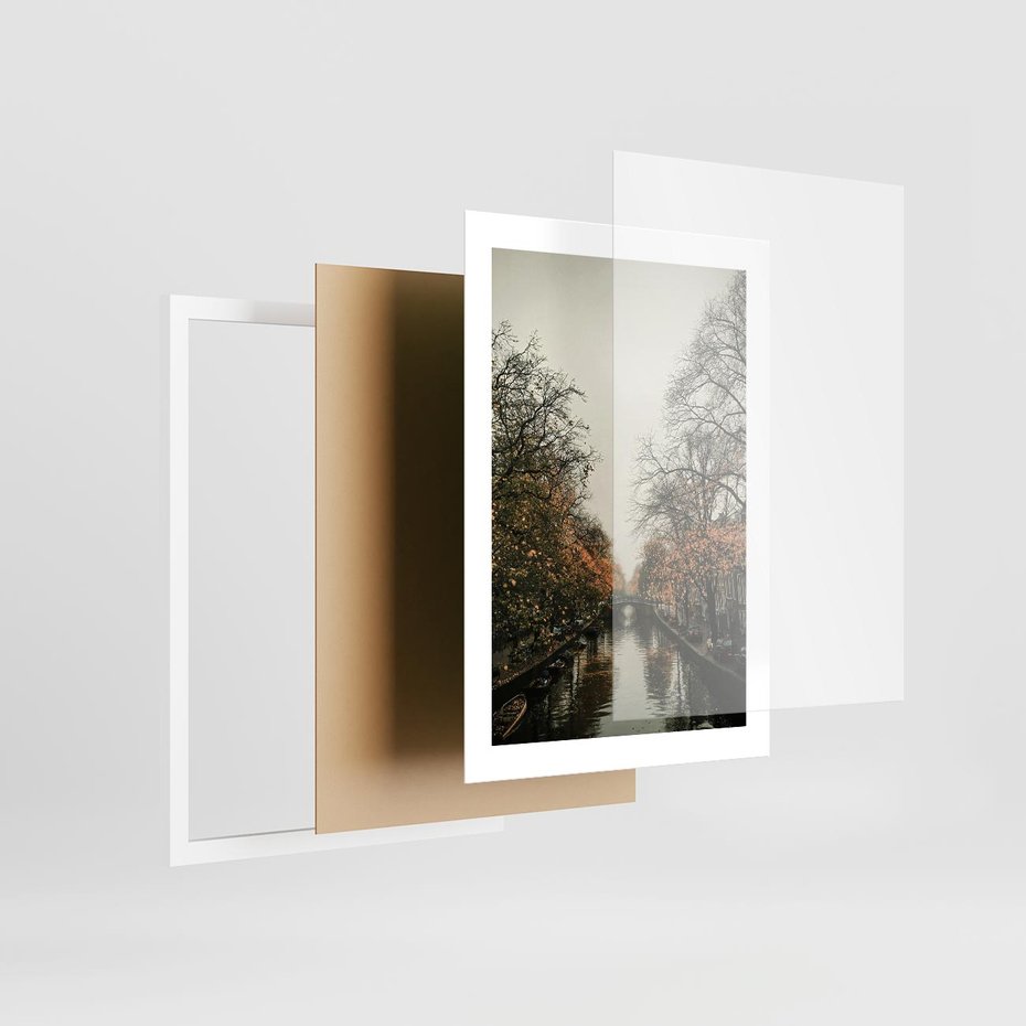 Plakat w ramie 30x40 - Jesienne Spacerki po Holenderskich Kanałach - kanały, Holandia - rama biała