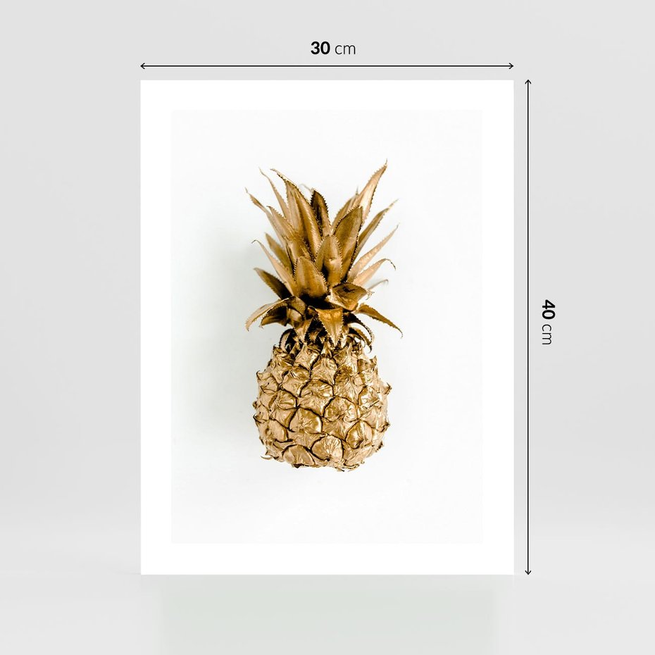 Plakat bez ramy 30x40 - Ekskluzywny Akcent - złoty, ananas
