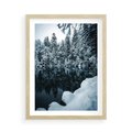 Plakat w ramie 50x70 - Zima nad Jeziorem - krajobraz zimowy, jezioro - rama drewno