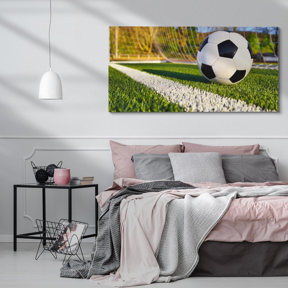 Obraz na płótnie 100x50 - Pasja na Boisku: Piłka Nożna - boisko, piłka