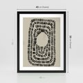 Plakat w ramie 40x50 - Zaklęte Wnętrza - boho plakat, czarne kropki kreski - rama czarna