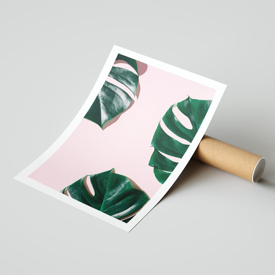 Plakat bez ramy 40x50 - Siła Natury - liście, monstera