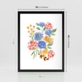 Plakat w ramie 30x40 - Kwiatowe Światło - akwarelowe kwiaty, bukiet - rama czarna