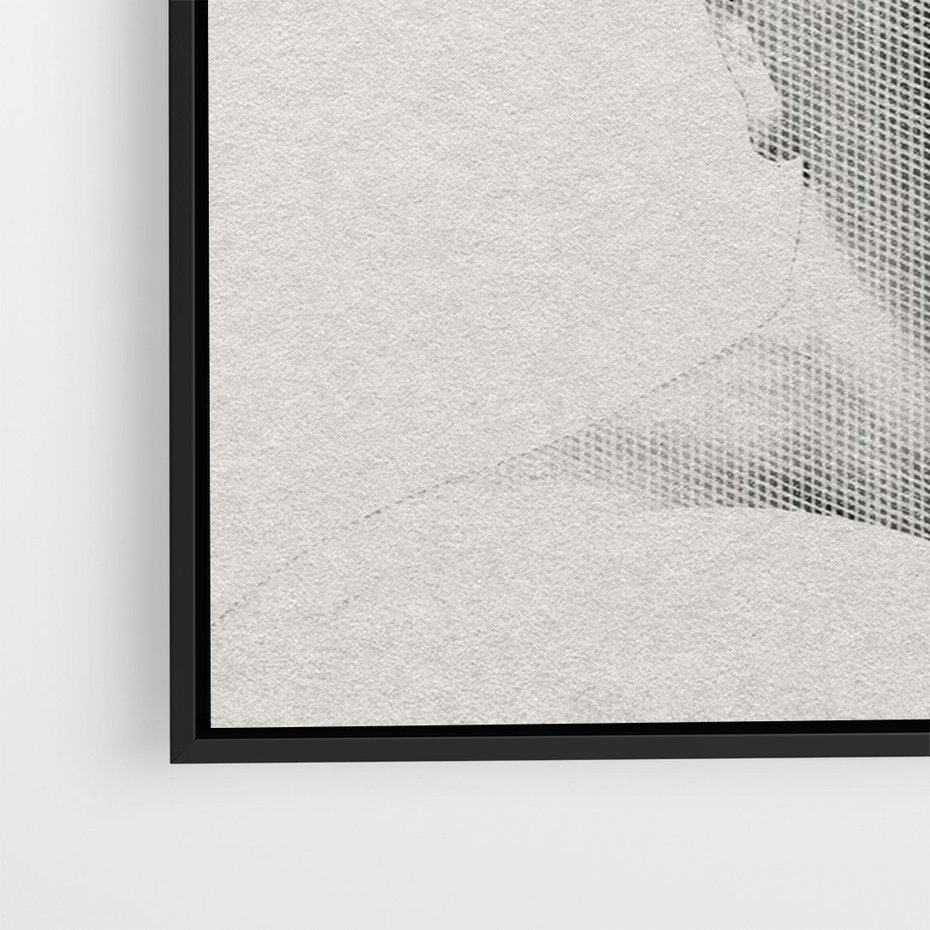 Obraz w ramie 50x70 - Szarość w Kamieniu - monochromatyczna marmurowa rzeźba, odcienie szarości - rama czarna