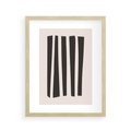 Plakat w ramie 40x50 - Migotliwa Transformacja Form - minimalizm, czarne pasy - rama drewno