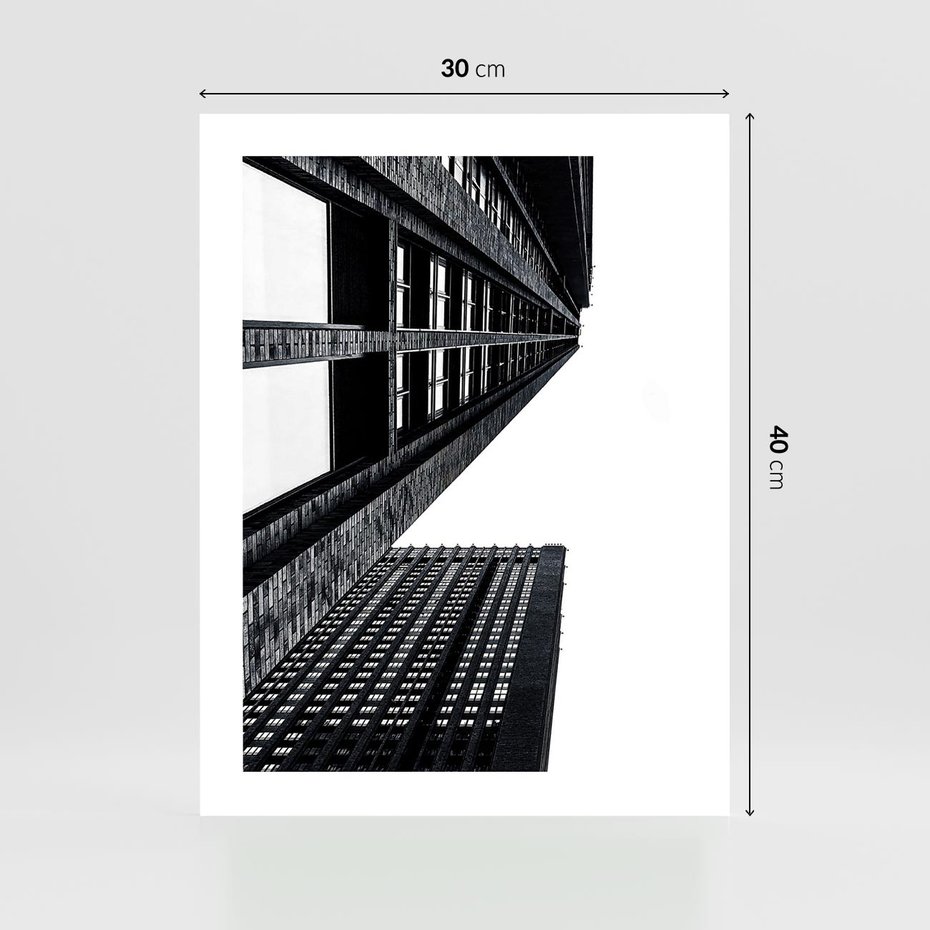 Plakat bez ramy 30x40 - Geometryczna Asymetria - architektura, czarno białe zdjęcie