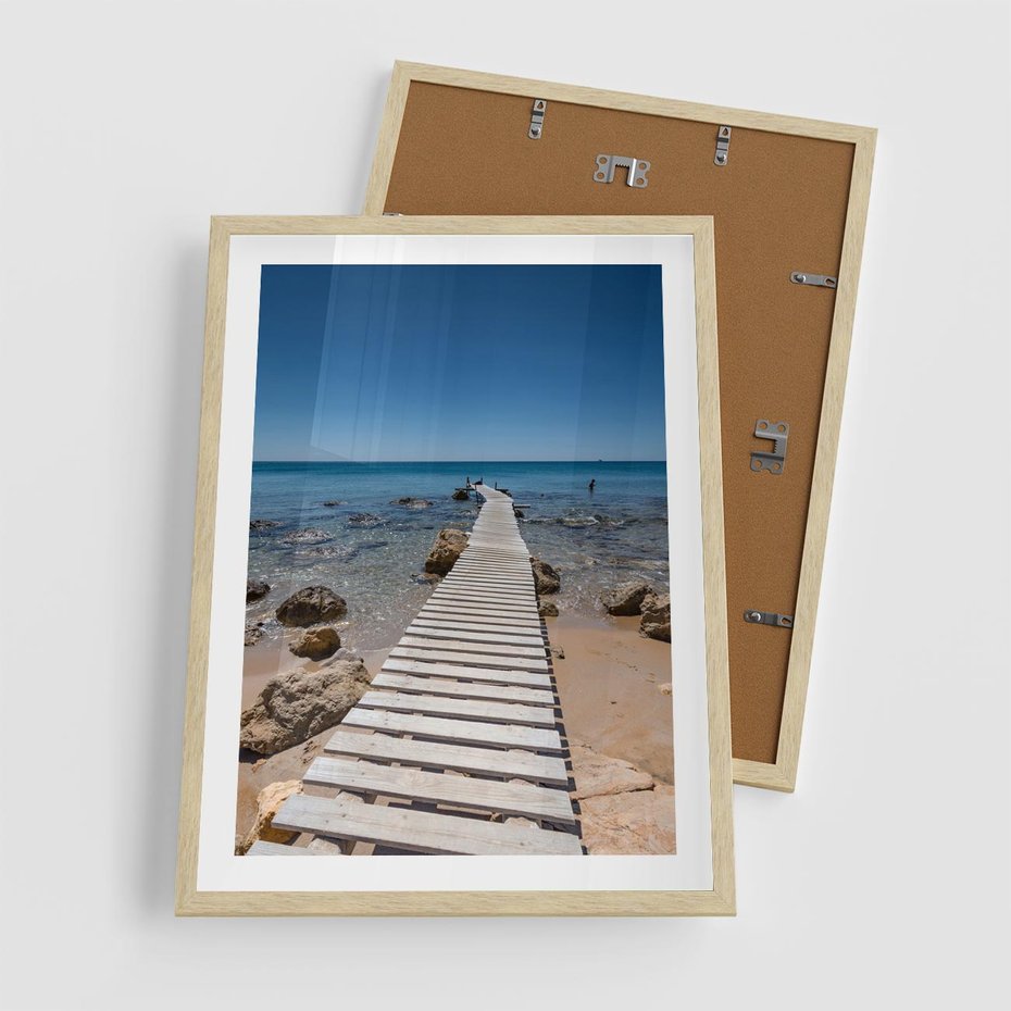 Plakat w ramie 50x70 - Oaza spokoju - plaża, morze - rama drewno