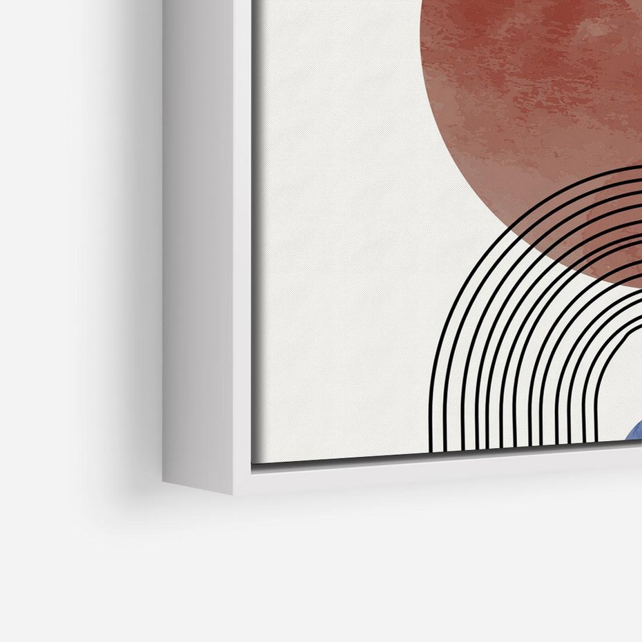 Obraz w ramie 50x50 - Księga Impulsów - nowoczesny plakat, styl midcentury - rama biała