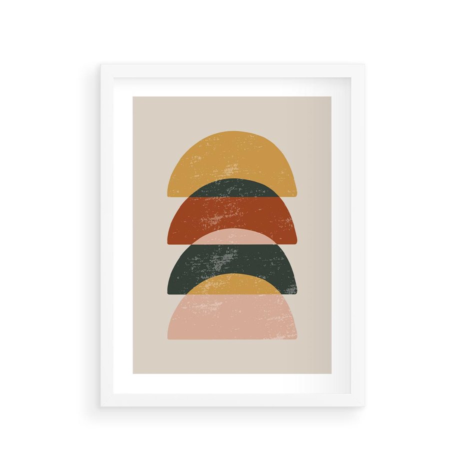 Plakat w ramie 30x40 - Energetyczne Wzory - nowoczesny plakat, abstrakcyjne kształty - rama biała