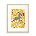 Plakat w ramie 50x70 - Zebra w Nowoczesności - abstrakcyjna nowoczesna grafika, pośrodku zebra - rama drewno