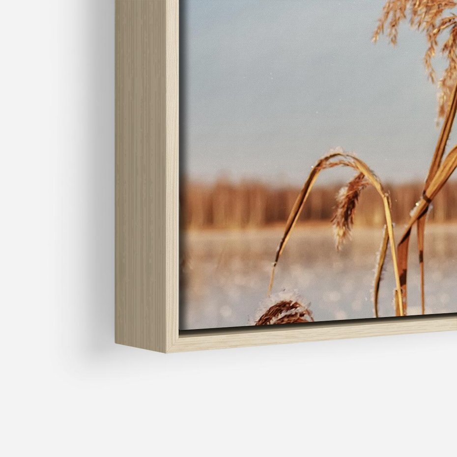 Obraz w ramie 100x70 - Wyraz Stylu - trawy, boho - rama drewno