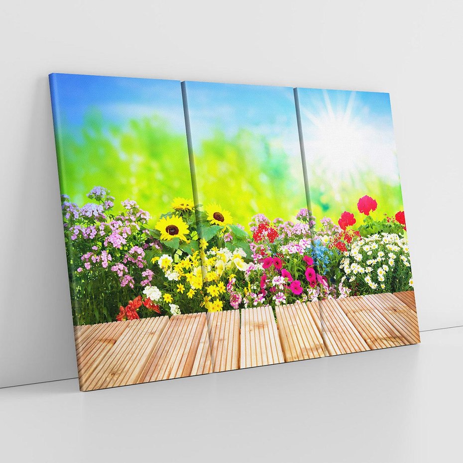 Obraz na płótnie 120x80 - Energiczny ogród - kwiaty, ogród