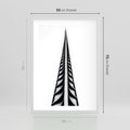 Plakat w ramie 50x70 - Majestatyczna Architektura - wysoki, strzelisty wieżowiec - rama biała