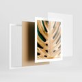 Plakat w ramie 40x50 - Piękno i Styl - złote, liście - rama biała