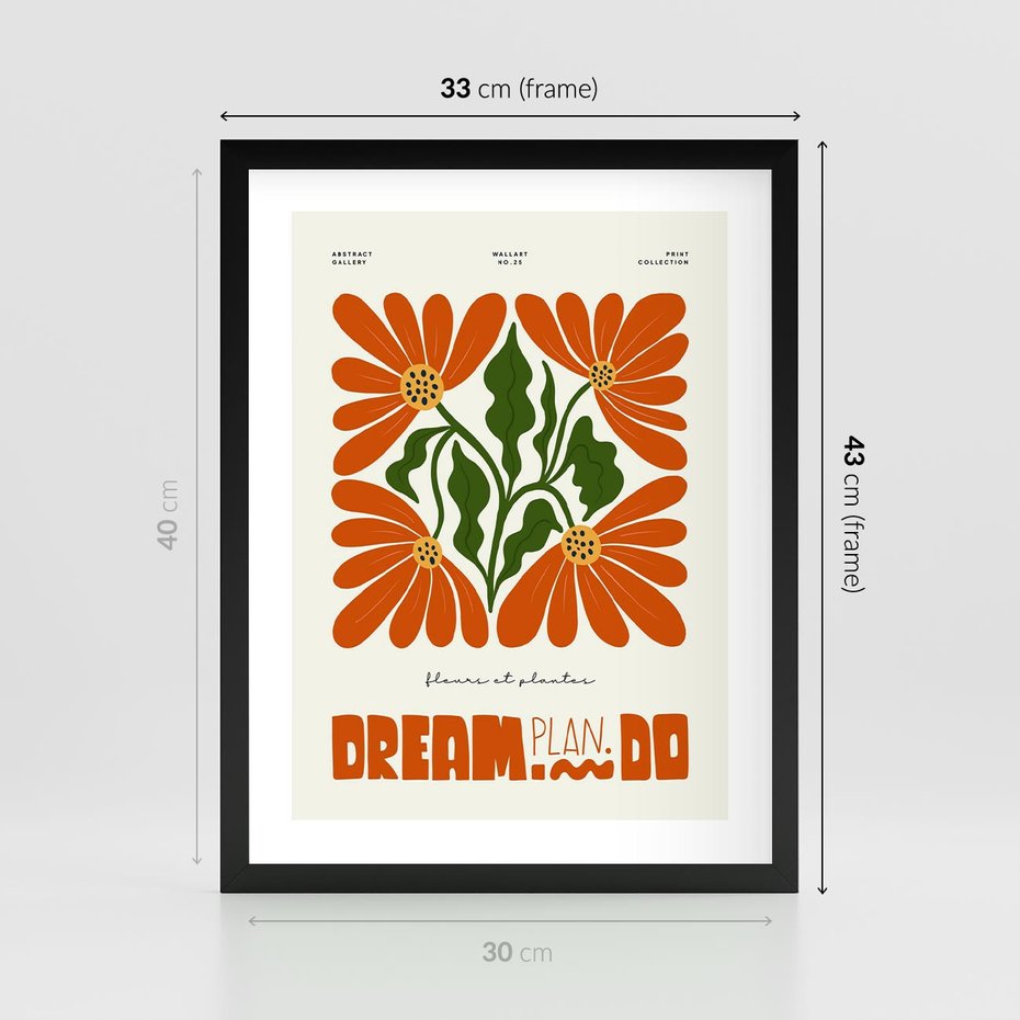 Plakat w ramie 30x40 - Księga Abstrakcji - sztuka nowoczesna, kolorowe kwiaty - rama czarna