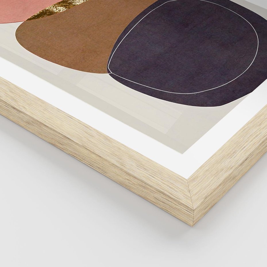 Plakat w ramie 50x70 - Rozkwitające Przenikające Formy - abstrakcyjny obraz, geometryczne formy - rama drewno