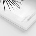 Zestaw obrazy w ramie 50x70 galeria - Palmy, czarno, biały, minimalizm - rama biała