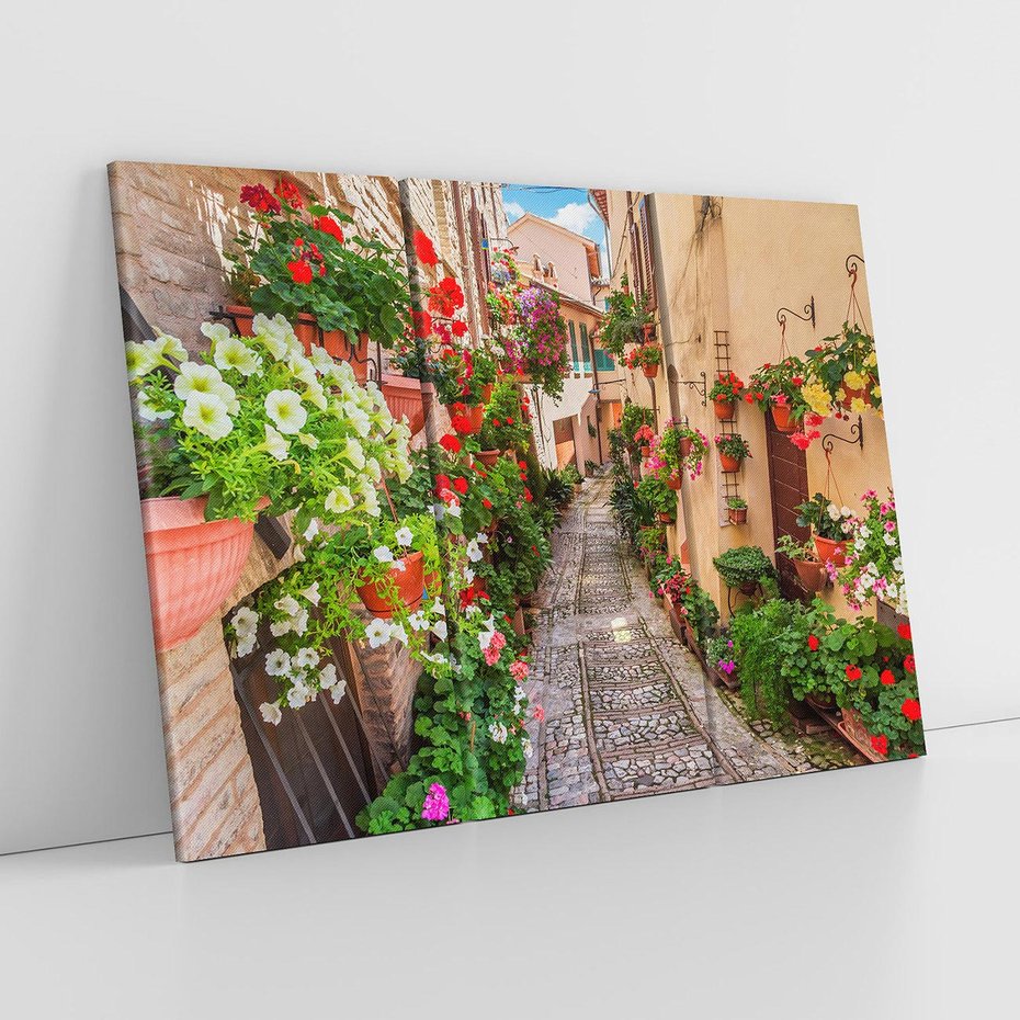 Obraz na płótnie 120x80 - miasto w kolorach - uliczka, miasto