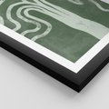 Plakat w ramie 40x50 - Inspirujące Zawiłości Zieleni - abstrakcyjny kształt, zielony plakat - rama czarna