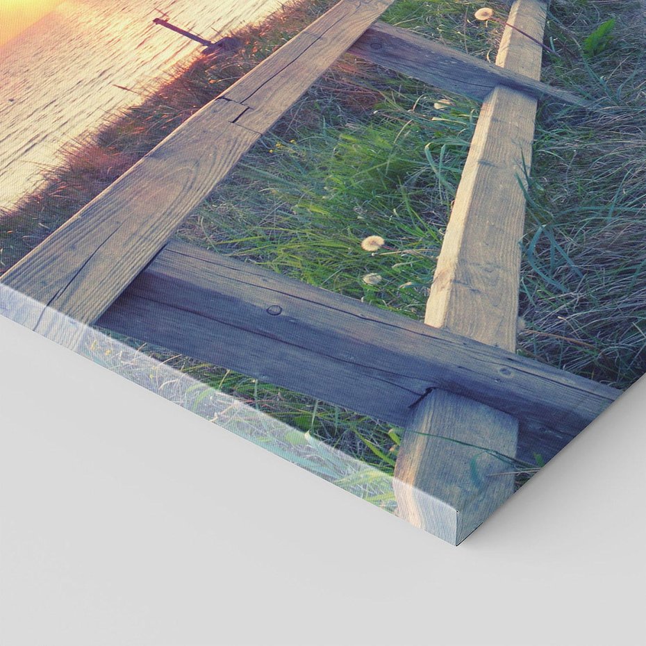 Obraz na płótnie 120x40 - Sielanka nad brzegiem - plaża, pomost