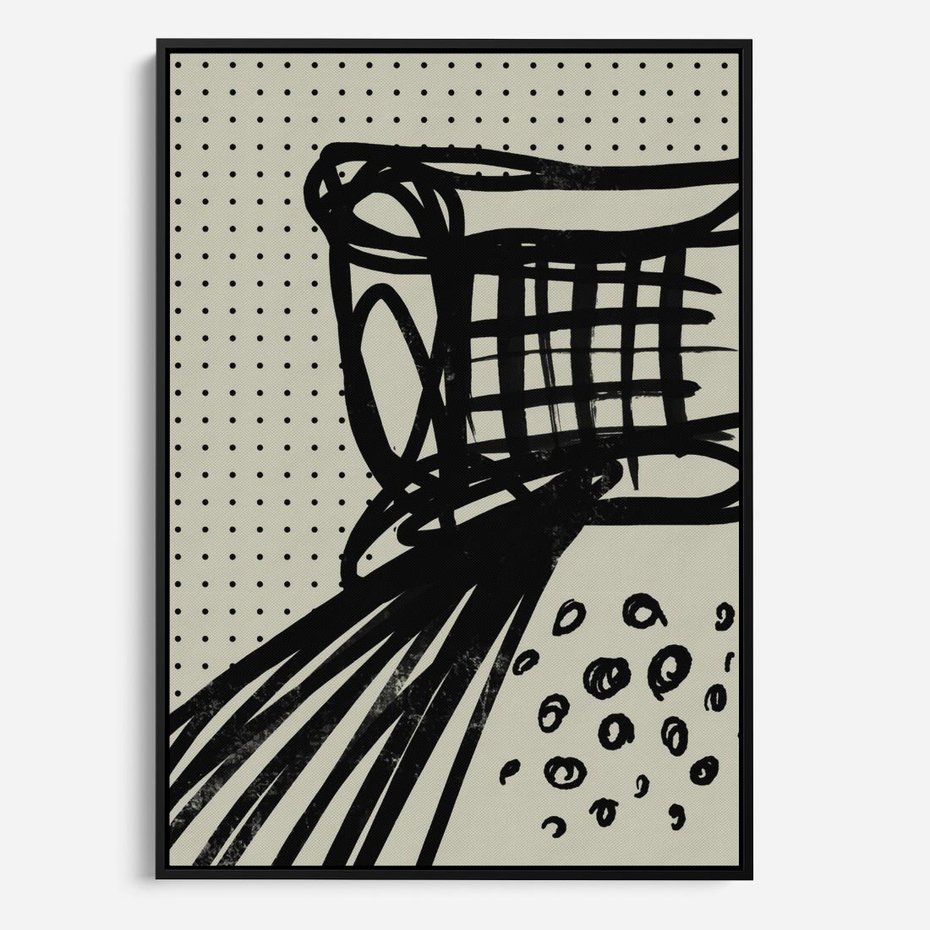 Obraz w ramie 50x70 - Złudne Kontemplacje - abstrakcyjna mroczna kompozycja, nieregularne - rama czarna