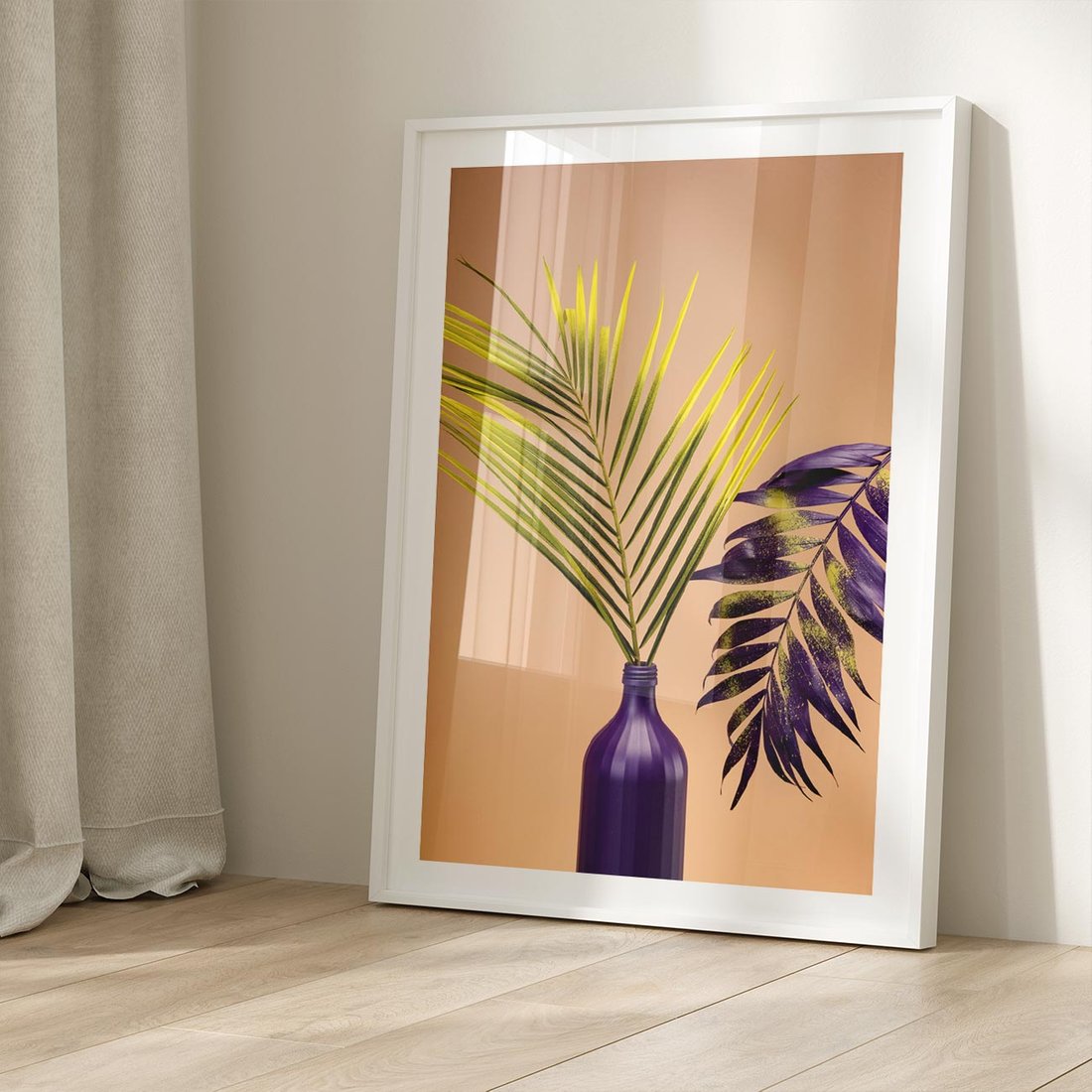 Plakat bez ramy 50x70 - Delikatne Piękno - palma, pastele