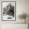 Plakat bez ramy 30x40 - Górski Raj z Chatką - górskie szczyty, ośnieżone góry